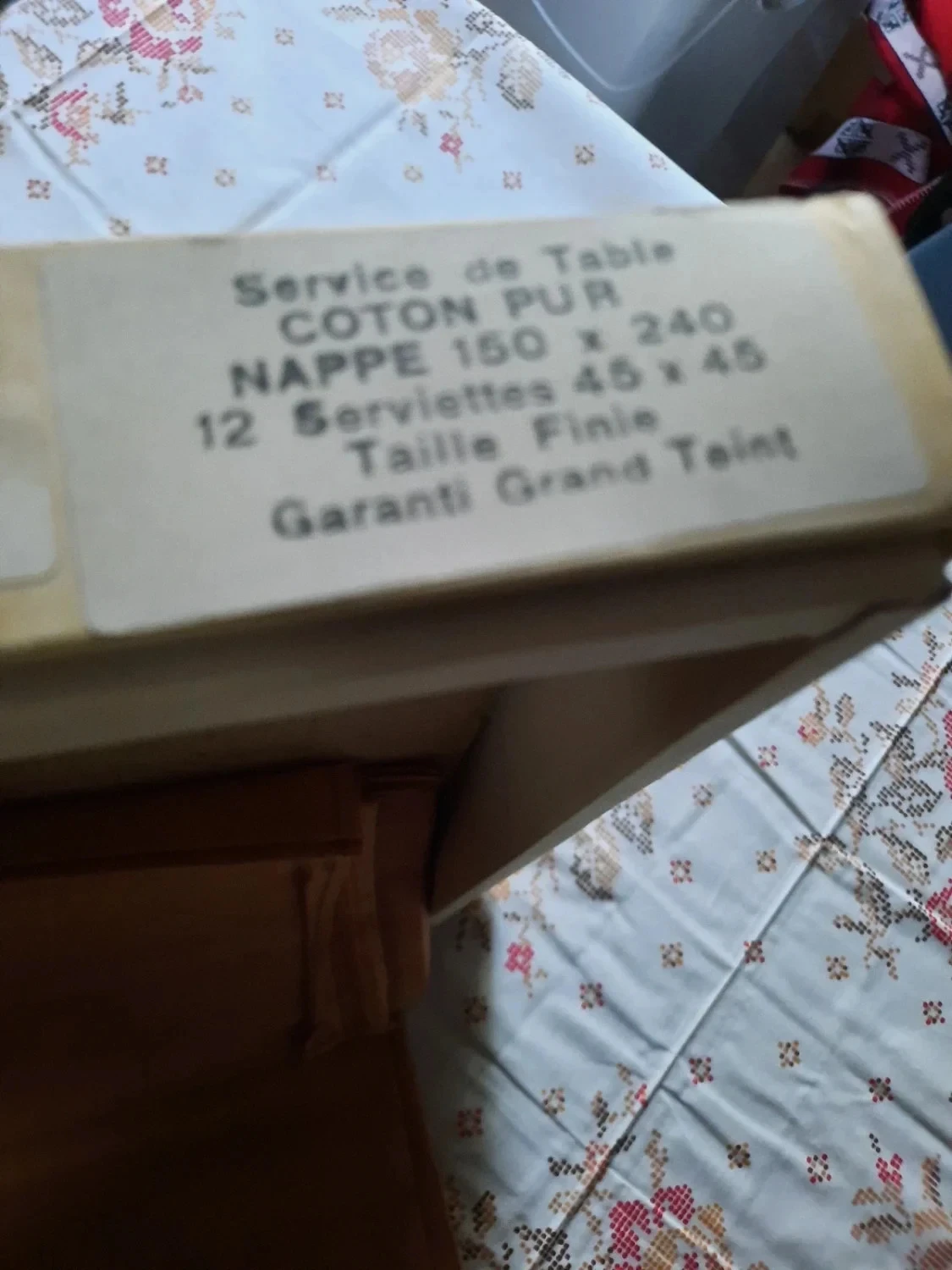 🥀Toalha de mesa vintage nova em algodão e seus 12 guardanapos. Fabricação francesa. – photo 6